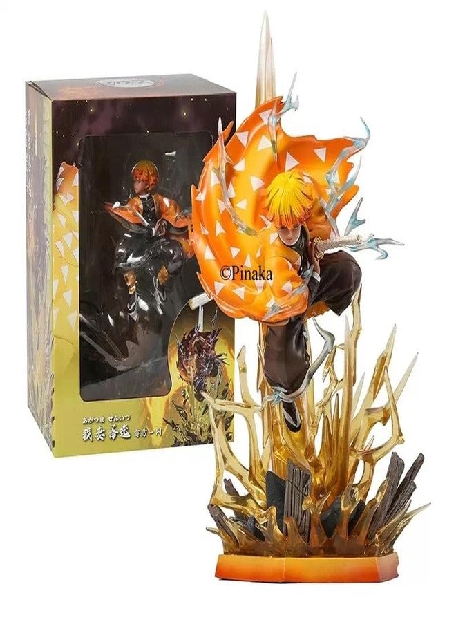 Pinaka Demon Slayer Agatsuma Zenitsu 31 Cms Action Figure with Lights Kimetsu No Yaiba Figurine Model Doll Toys - Image 1